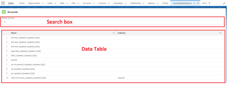 LWC Data Table With Search